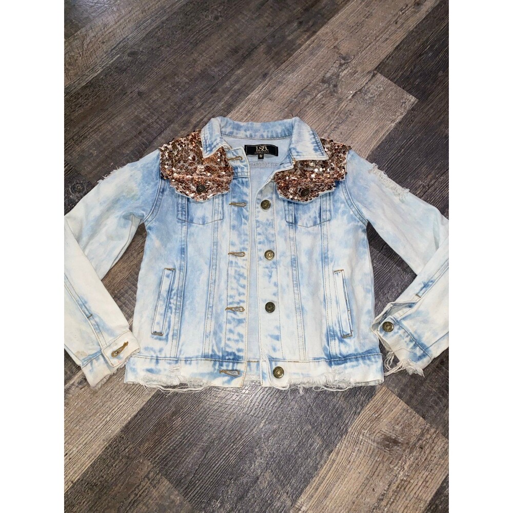 NEW GIRLS L&B WESTERN SEQUIN DENIM JACKET